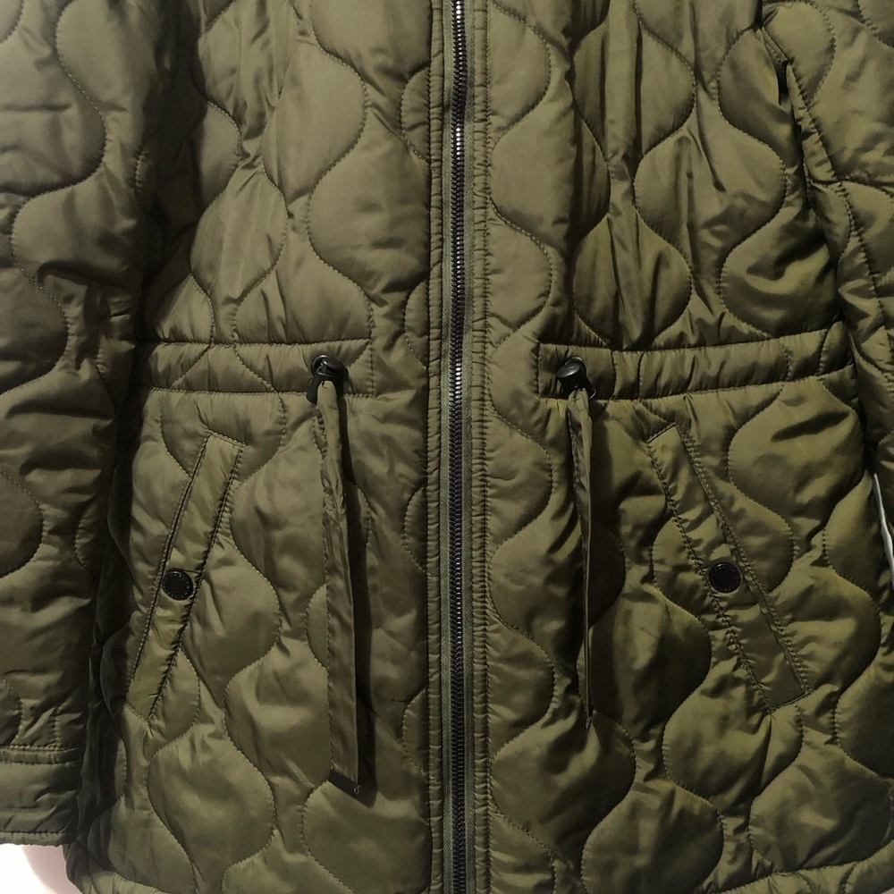 French Connection Puffer Olive Green Jacket with cap for Women - Picture 6 of 9